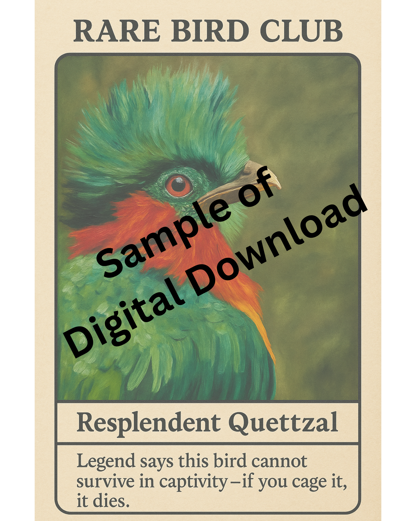 Digital Collectable: The Resplendent Quetzal